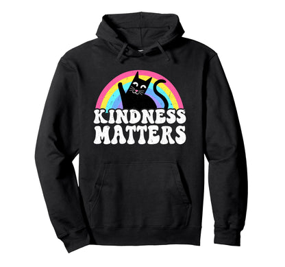 Cat Anti Bullying Rainbow Kindness Hoodie - Trendy Graphic for Adults - T-Shirt, Sweatshirt, Hoodie