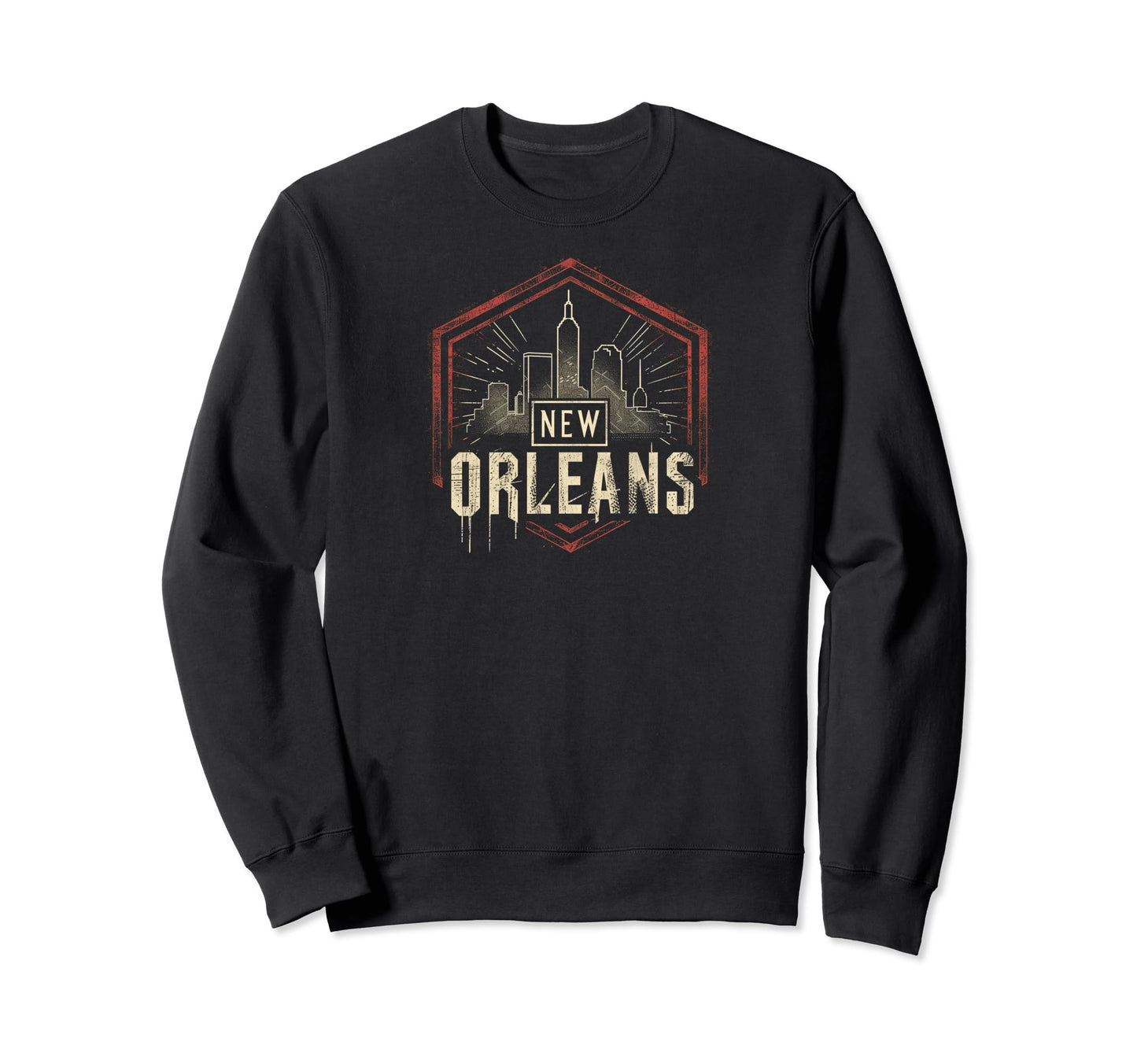 New Orleans Grit 90S Grunge Sweatshirt - Minimalist Print for Adults - T-Shirt, Sweatshirt, Hoodie