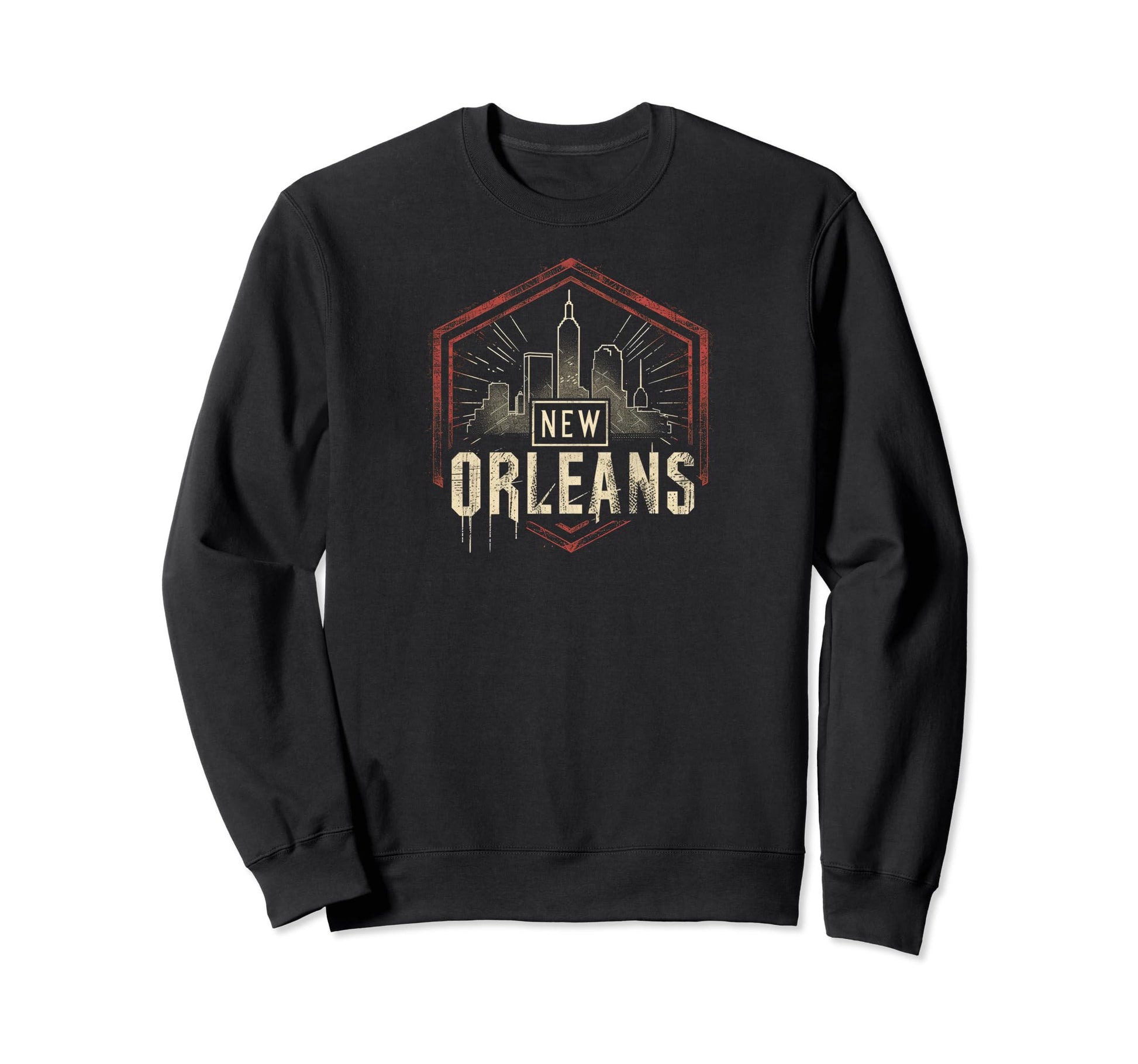 New Orleans Grit 90S Grunge Sweatshirt - Minimalist Print for Adults - T-Shirt, Sweatshirt, Hoodie