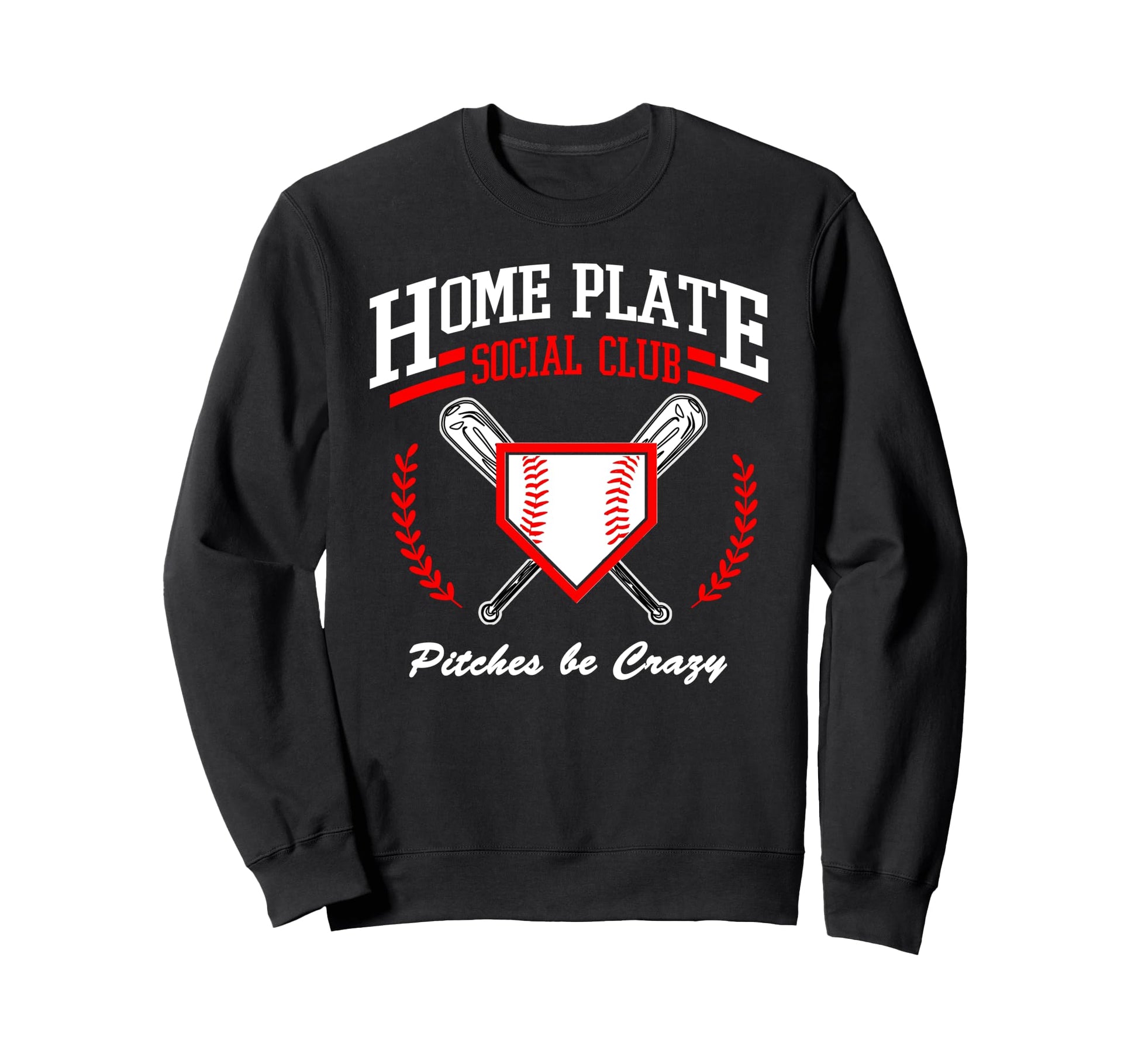 Home Plate Social Club Baseball Sweatshirt - Minimalist Print for Adults - T-Shirt, Sweatshirt, Hoodie