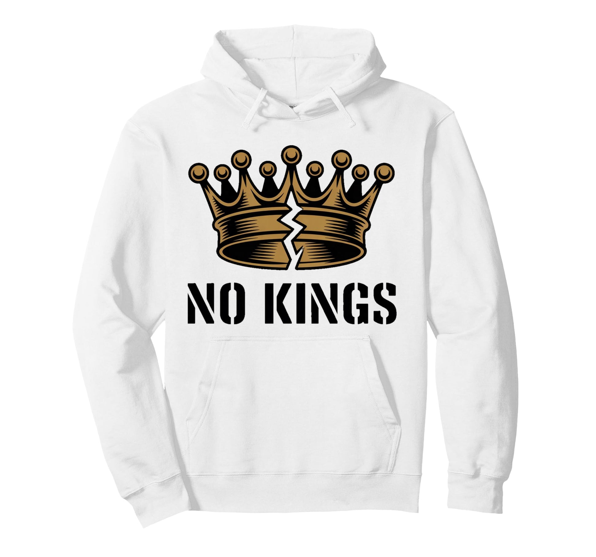 No Kings Broken Crown Freedom Power Hoodie - Novelty Apparel Men Women - T-Shirt, Sweatshirt, Hoodie
