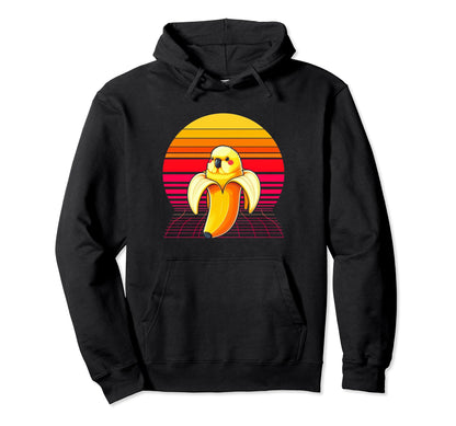Banana Parrot Sunset Vaporwave Parakeet Hoodie - Streetwear Style Unisex - T-Shirt, Sweatshirt, Hoodie