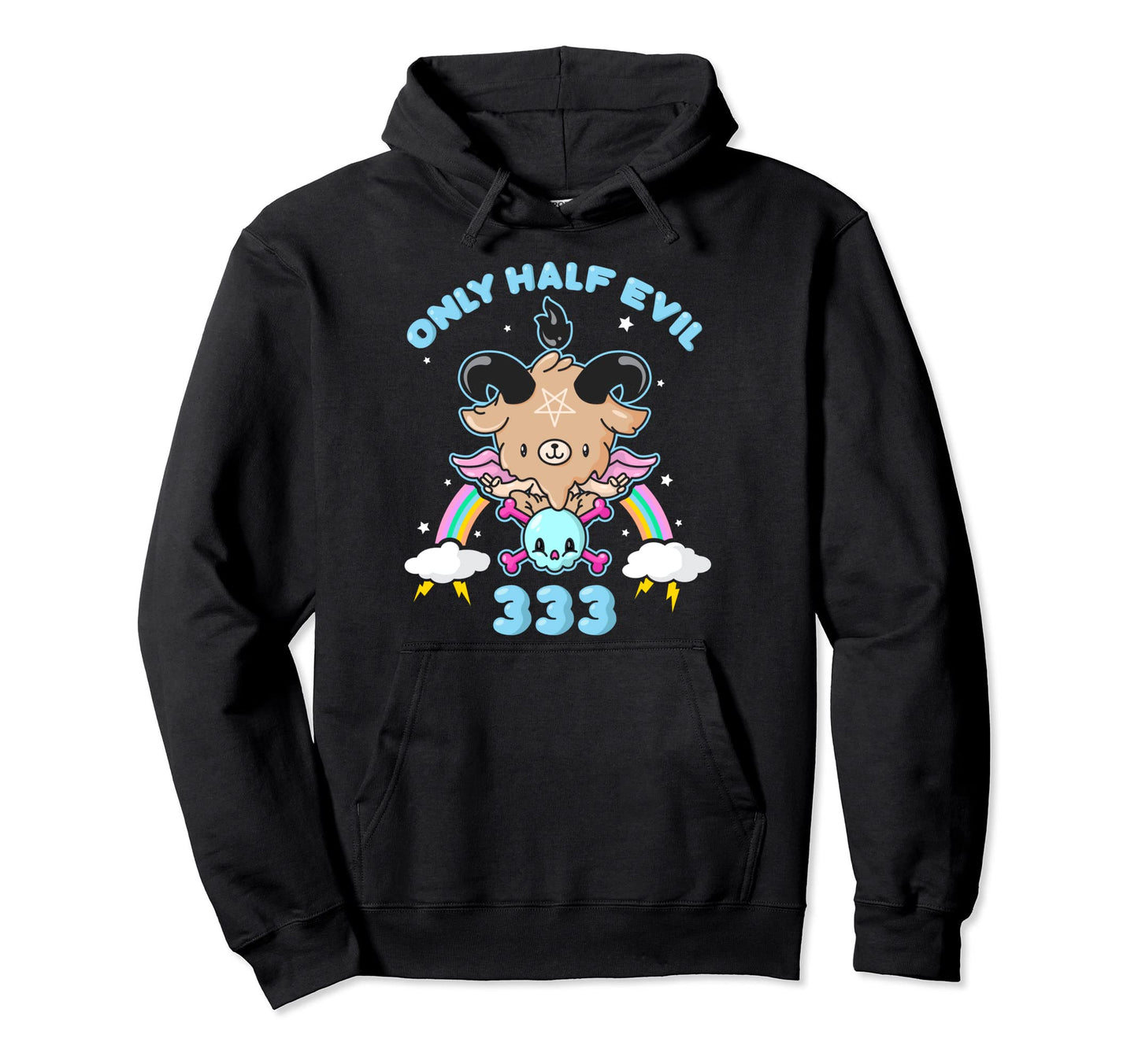Only Half Evil 333 Pastel Goth Yami Hoodie - Unique Graphic for Adults - T-Shirt, Sweatshirt, Hoodie