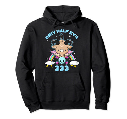 Only Half Evil 333 Pastel Goth Yami Hoodie - Unique Graphic for Adults - T-Shirt, Sweatshirt, Hoodie