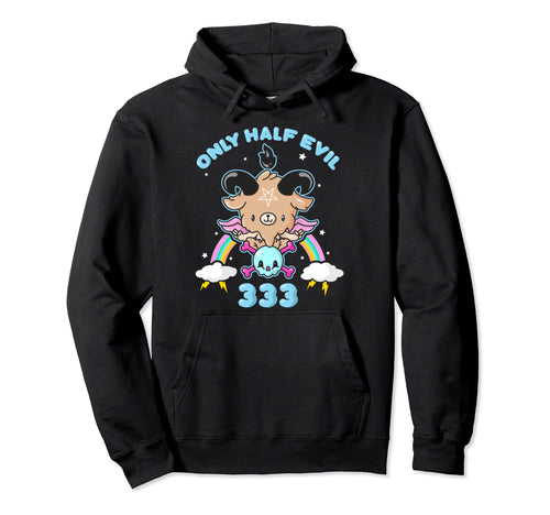 Only Half Evil 333 Pastel Goth Yami Hoodie - Unique Graphic for Adults - T-Shirt, Sweatshirt, Hoodie