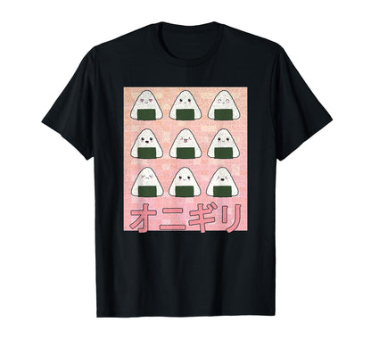 Grunge Onigiri Japanese 90S Otaku Sushi T-Shirt - Graphic Print Men Women - T-Shirt, Sweatshirt, Hoodie
