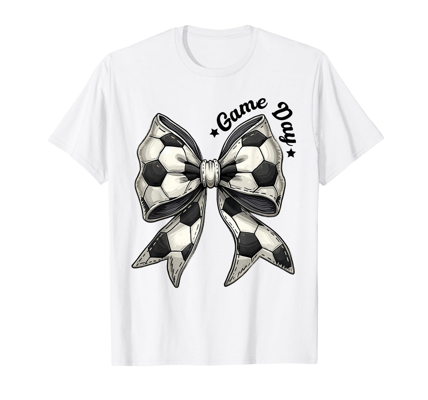 Game Day Soccer Bow Coquette T-Shirt - Fun Novelty Design for Adults - T-Shirt, Sweatshirt, Hoodie