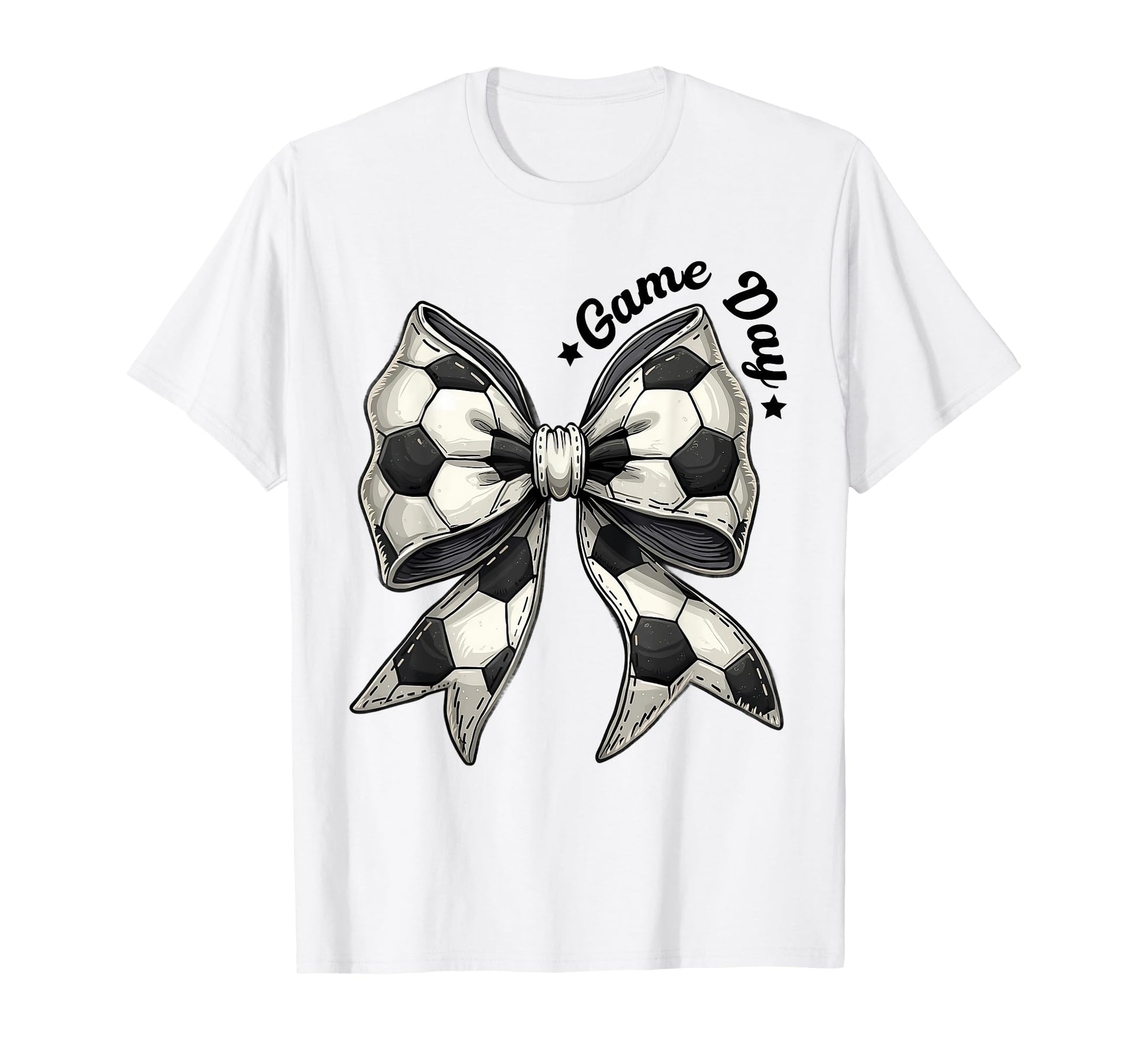 Game Day Soccer Bow Coquette T-Shirt - Fun Novelty Design for Adults - T-Shirt, Sweatshirt, Hoodie