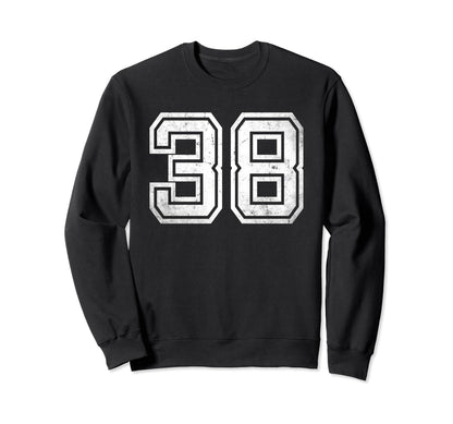 Number 38 Varsity Number Sweatshirt - Minimalist Print Unisex - T-Shirt, Sweatshirt, Hoodie