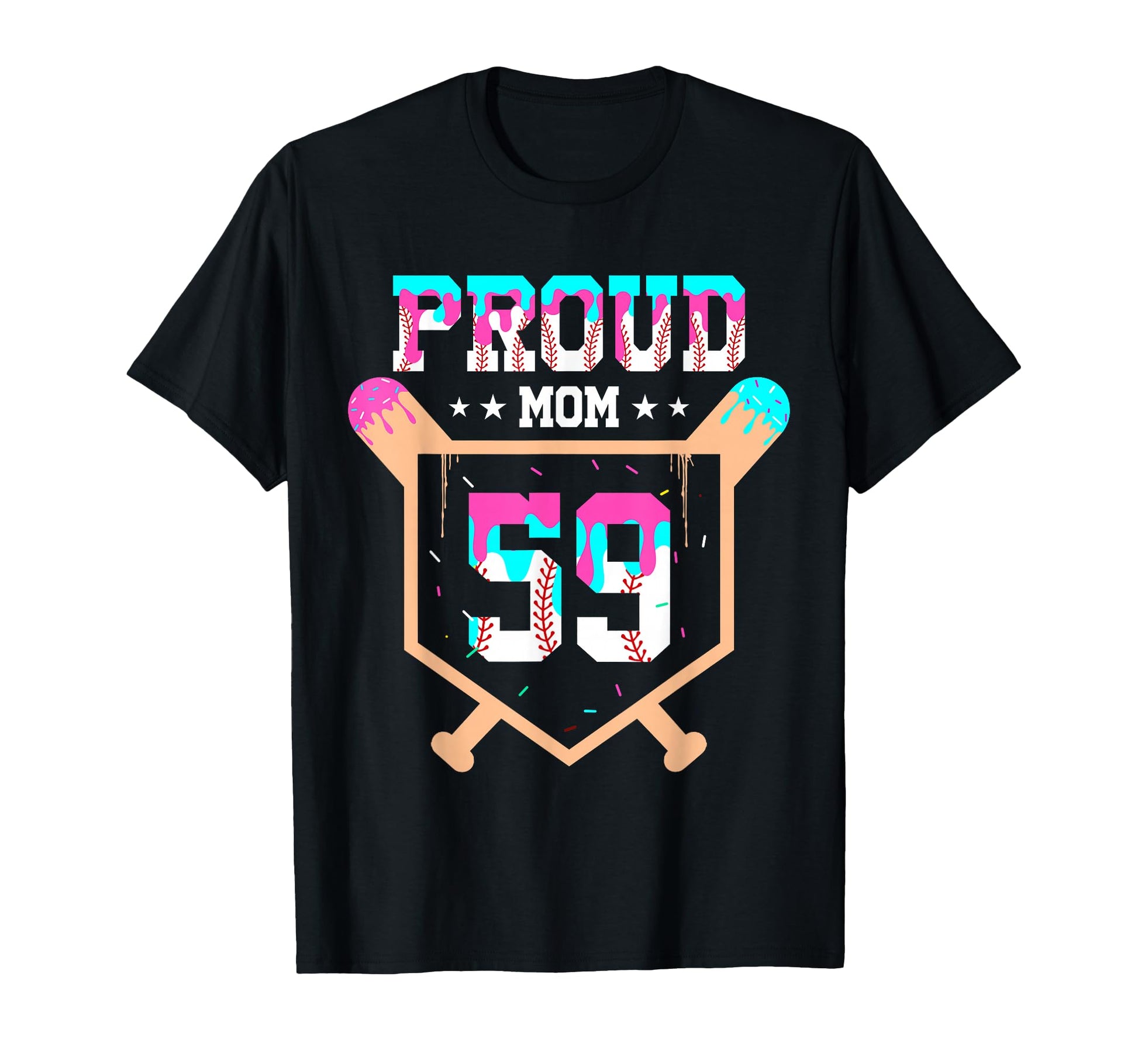 Proud Mom Baseball Player Number 59 T-Shirt - Fun Novelty Design Men Women - T-Shirt, Sweatshirt, Hoodie