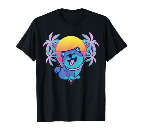 Shiba Inu Vaporwave Aesthetic T-Shirt - Custom Art Print Unisex - T-Shirt, Sweatshirt, Hoodie