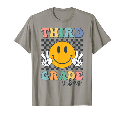 Third Grade Vibes Smile Back To T-Shirt - Casual Everyday Wear Men Women - T-Shirt, Sweatshirt, Hoodie