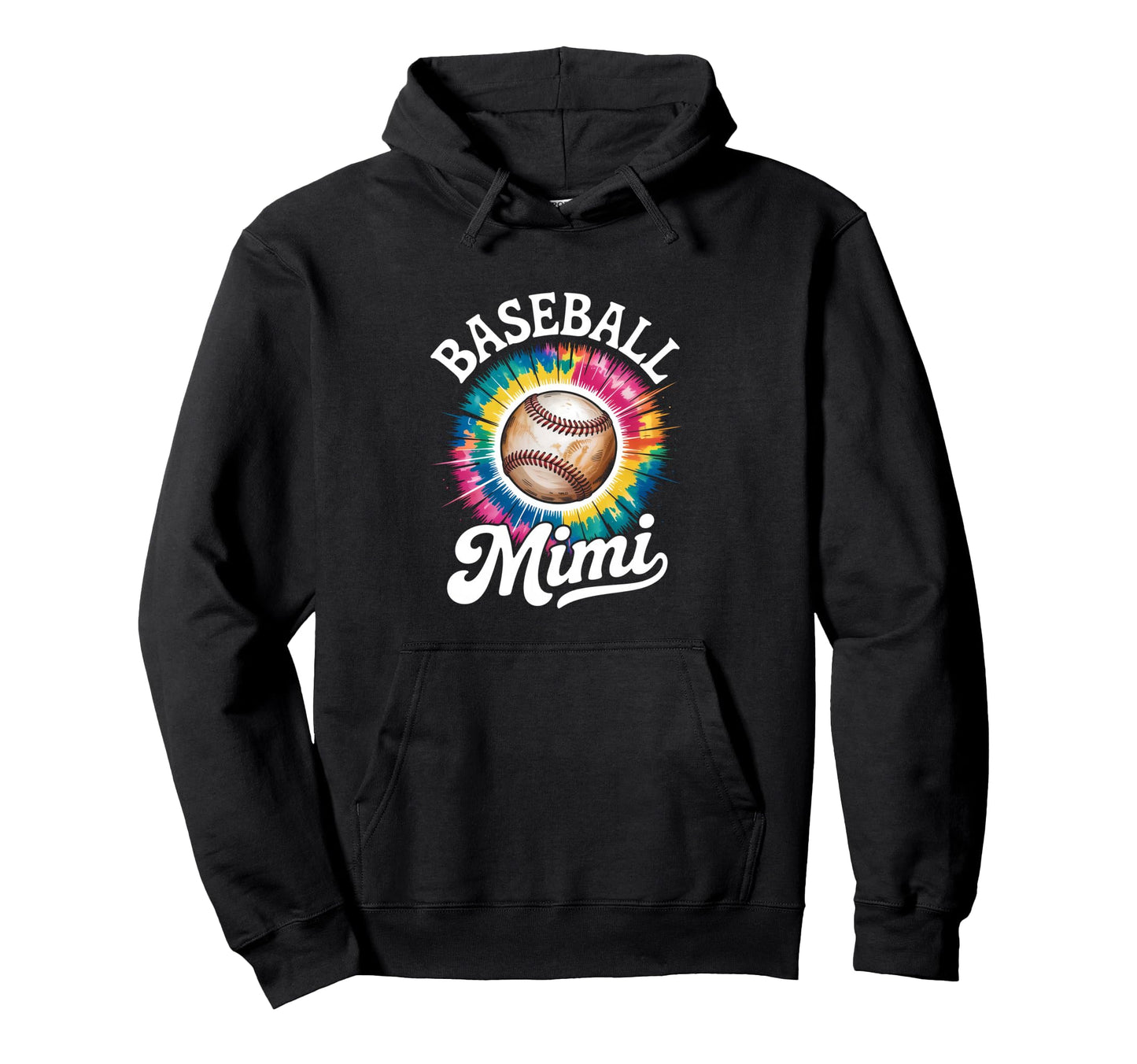 Baseball Mimi Tie Dye Colorful Hoodie - Novelty Apparel Unisex - T-Shirt, Sweatshirt, Hoodie