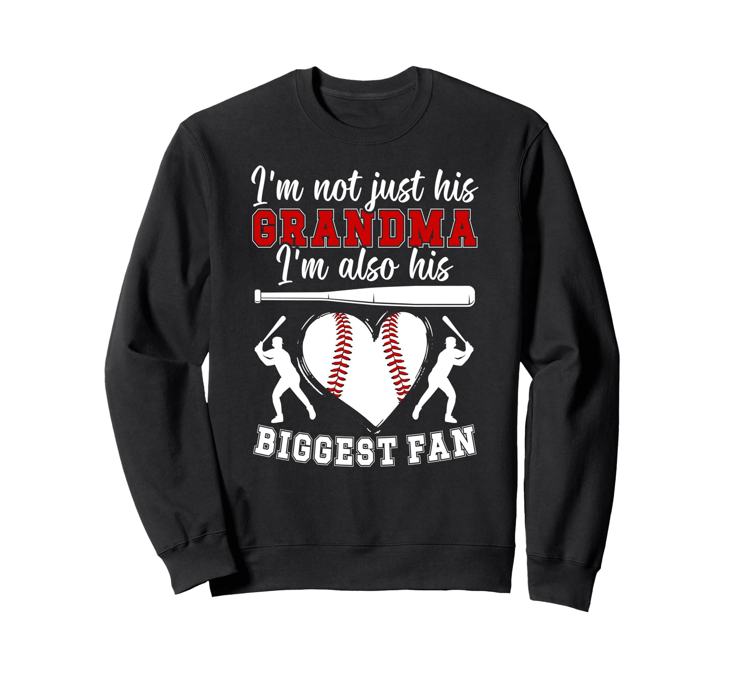 Biggest Fan Baseball Grandma Sweatshirt - Fun Novelty Design for Adults - T-Shirt, Sweatshirt, Hoodie