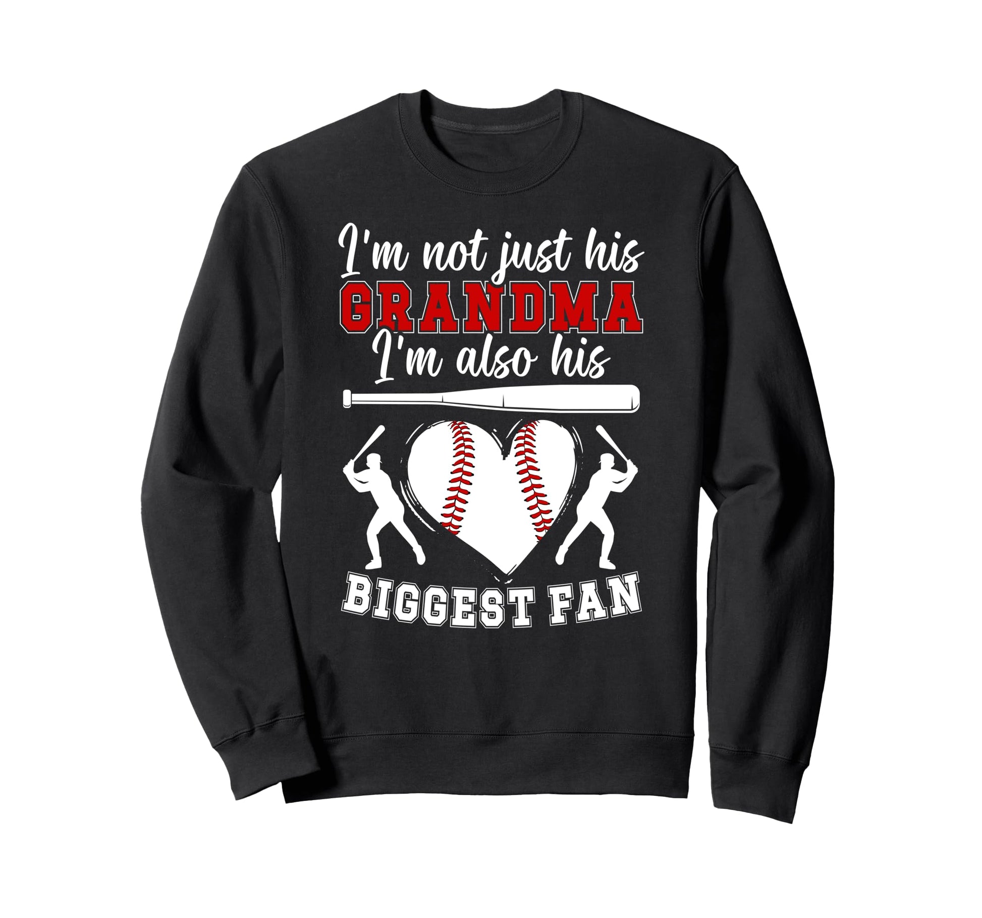 Biggest Fan Baseball Grandma Sweatshirt - Fun Novelty Design for Adults - T-Shirt, Sweatshirt, Hoodie