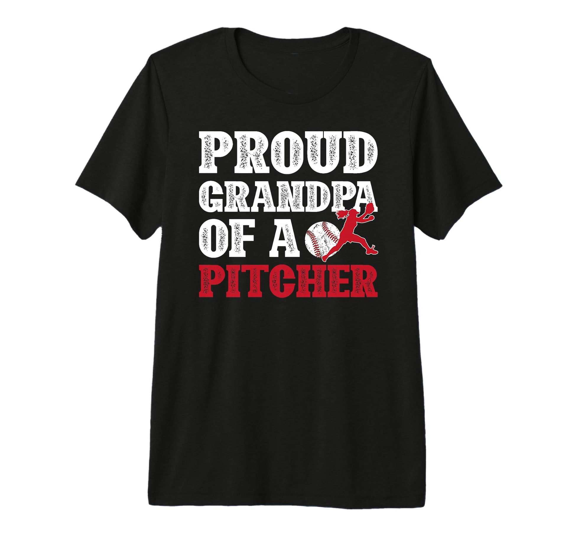 Mens Proud Baseball Pitcher Grandpa T-Shirt - Graphic Print for Adults - T-Shirt, Sweatshirt, Hoodie