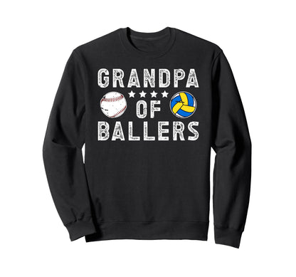 Grandpa Ballers Proud Baseball Sweatshirt - Minimalist Print for Adults - T-Shirt, Sweatshirt, Hoodie