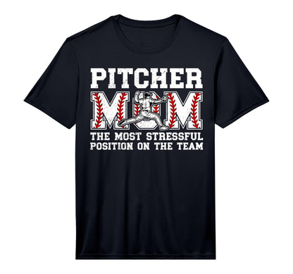 Mens Baseball Pitcher Mom Funny Mom T-Shirt - Minimalist Print for Adults - T-Shirt, Sweatshirt, Hoodie