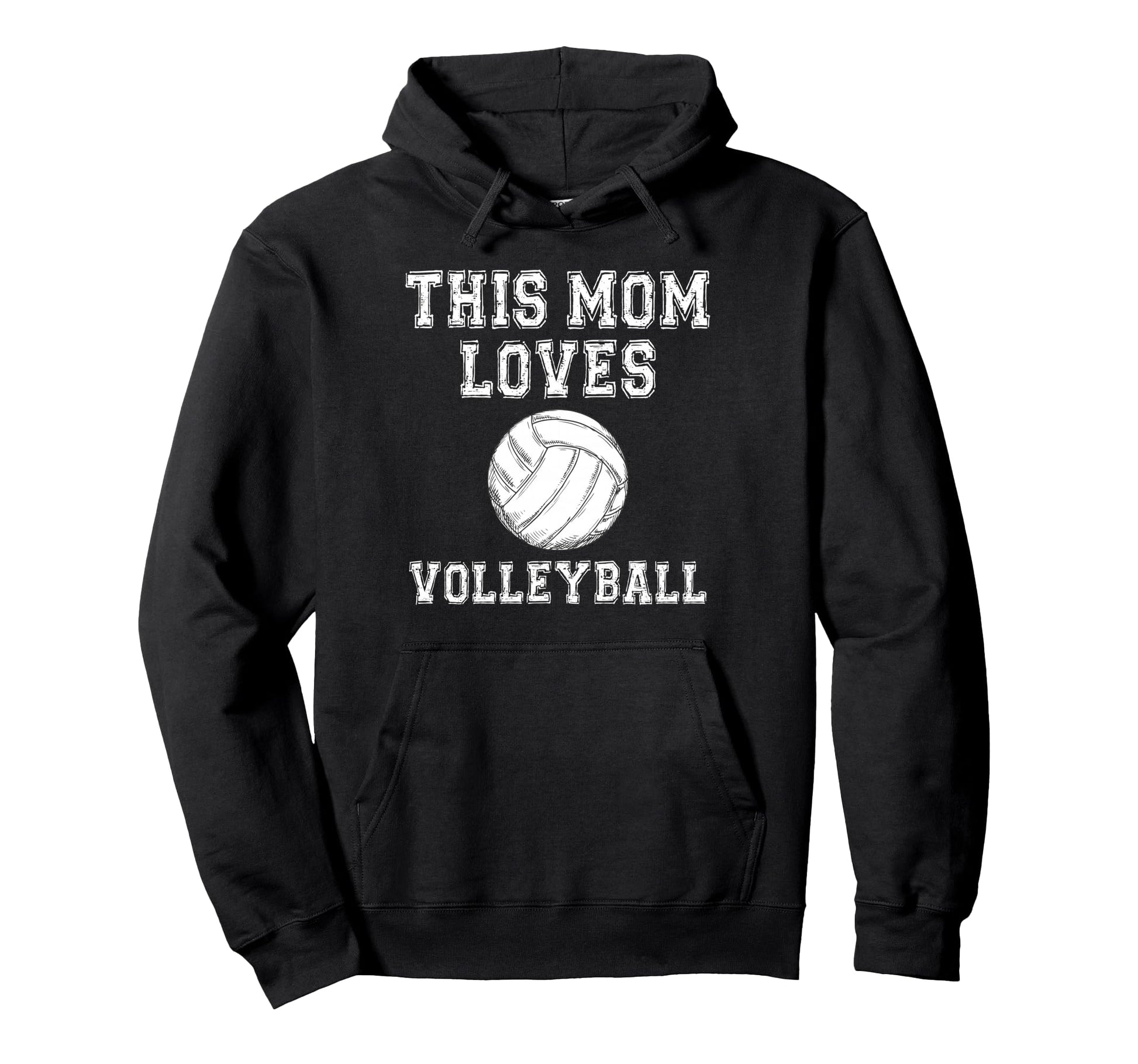This Mom Loves Volleyball Game Day Hoodie - Minimalist Print Men Women - T-Shirt, Sweatshirt, Hoodie