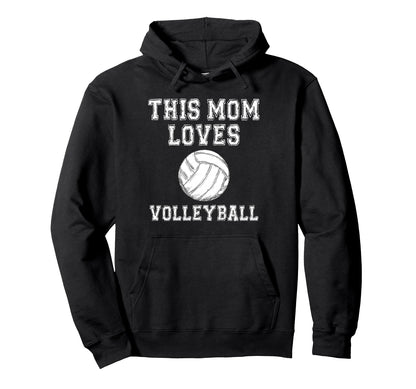 This Mom Loves Volleyball Game Day Hoodie - Minimalist Print Men Women - T-Shirt, Sweatshirt, Hoodie