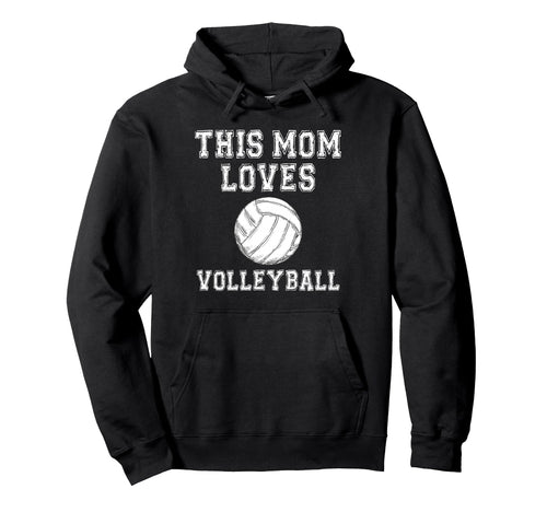 This Mom Loves Volleyball Game Day Hoodie - Minimalist Print Men Women - T-Shirt, Sweatshirt, Hoodie