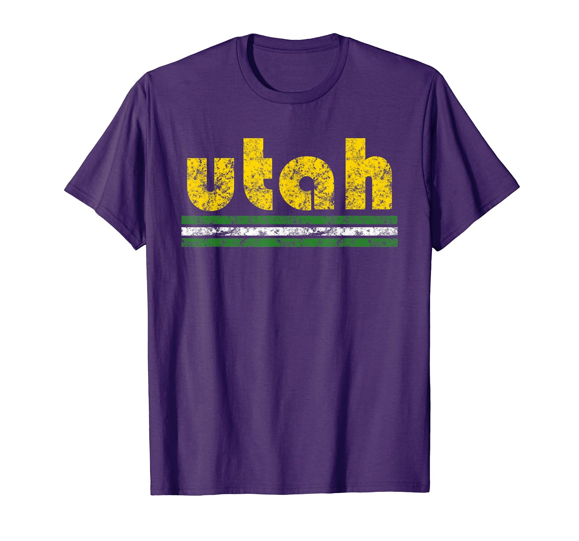 Utah Three Stripe Weathered T-Shirt - Novelty Apparel for Adults - T-Shirt, Sweatshirt, Hoodie