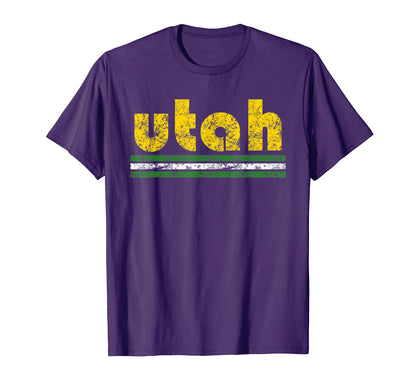 Utah Three Stripe Weathered T-Shirt - Novelty Apparel for Adults - T-Shirt, Sweatshirt, Hoodie