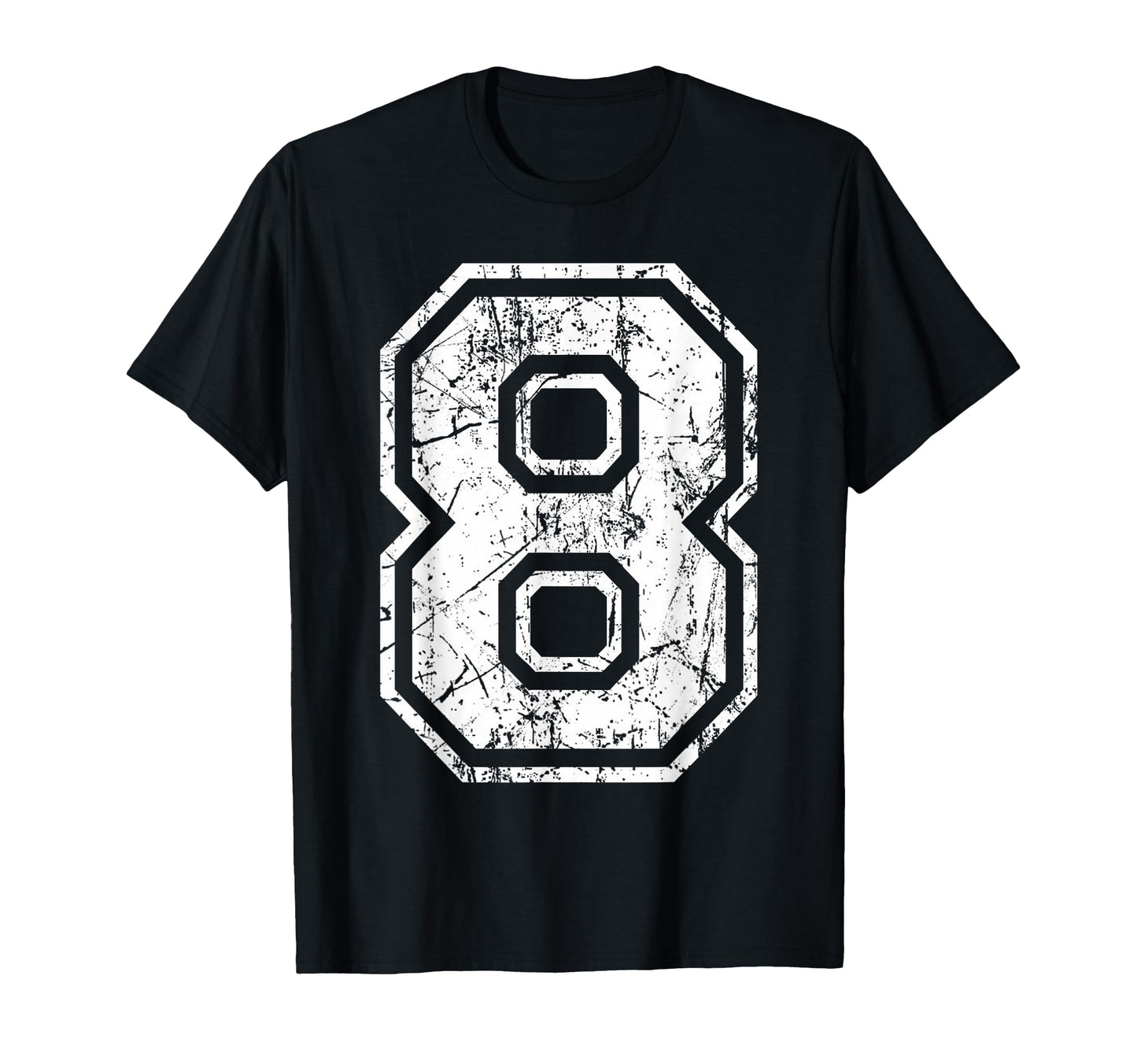 Sports Jersey Grunge Number 8 Fan Team T-Shirt - Unique Graphic Unisex - T-Shirt, Sweatshirt, Hoodie