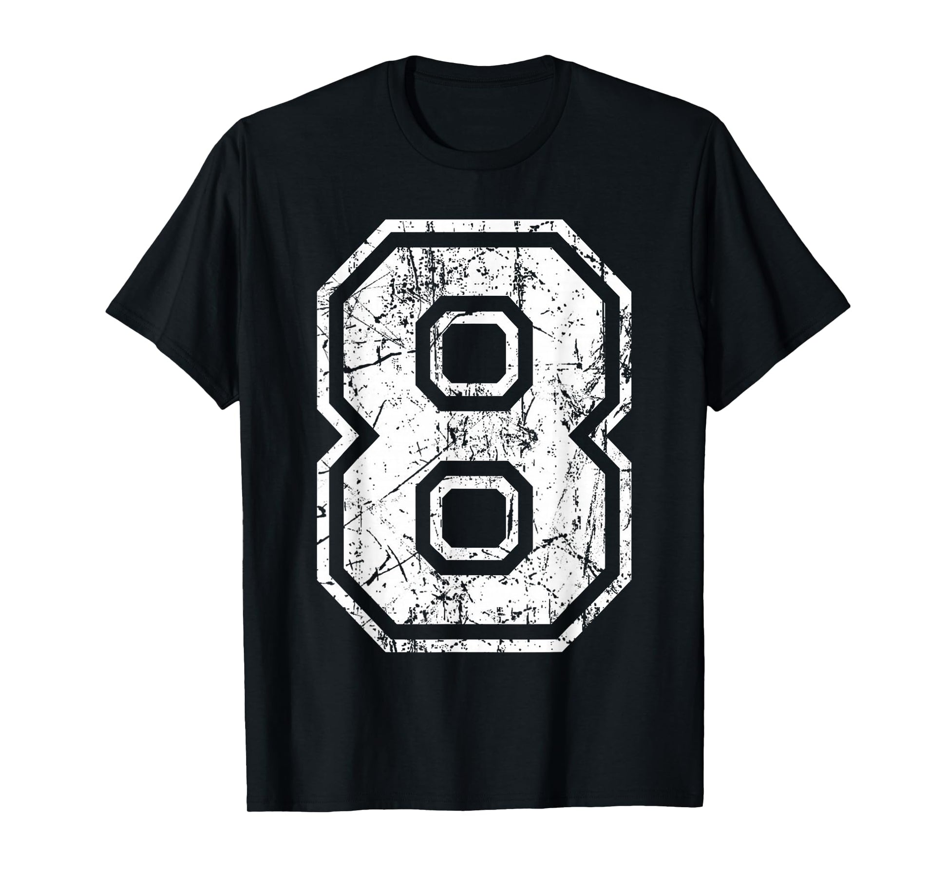 Sports Jersey Grunge Number 8 Fan Team T-Shirt - Unique Graphic Unisex - T-Shirt, Sweatshirt, Hoodie