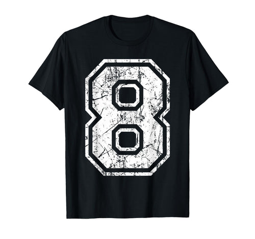 Sports Jersey Grunge Number 8 Fan Team T-Shirt - Unique Graphic Unisex - T-Shirt, Sweatshirt, Hoodie