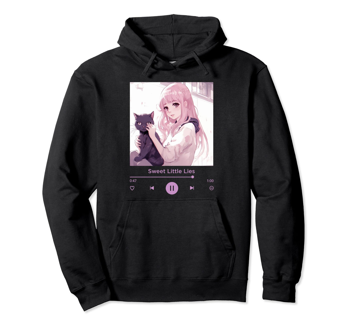 Anime Art Music Pastel Aesthetic Lover Hoodie - Custom Art Print Men Women - T-Shirt, Sweatshirt, Hoodie