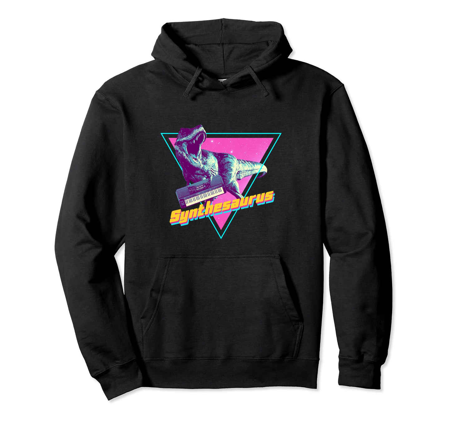 Synthesaurus Tyrannosaurus Synthesizer Hoodie - Trendy Graphic Men Women - T-Shirt, Sweatshirt, Hoodie