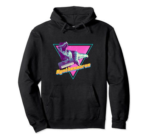 Synthesaurus Tyrannosaurus Synthesizer Hoodie - Trendy Graphic Men Women - T-Shirt, Sweatshirt, Hoodie