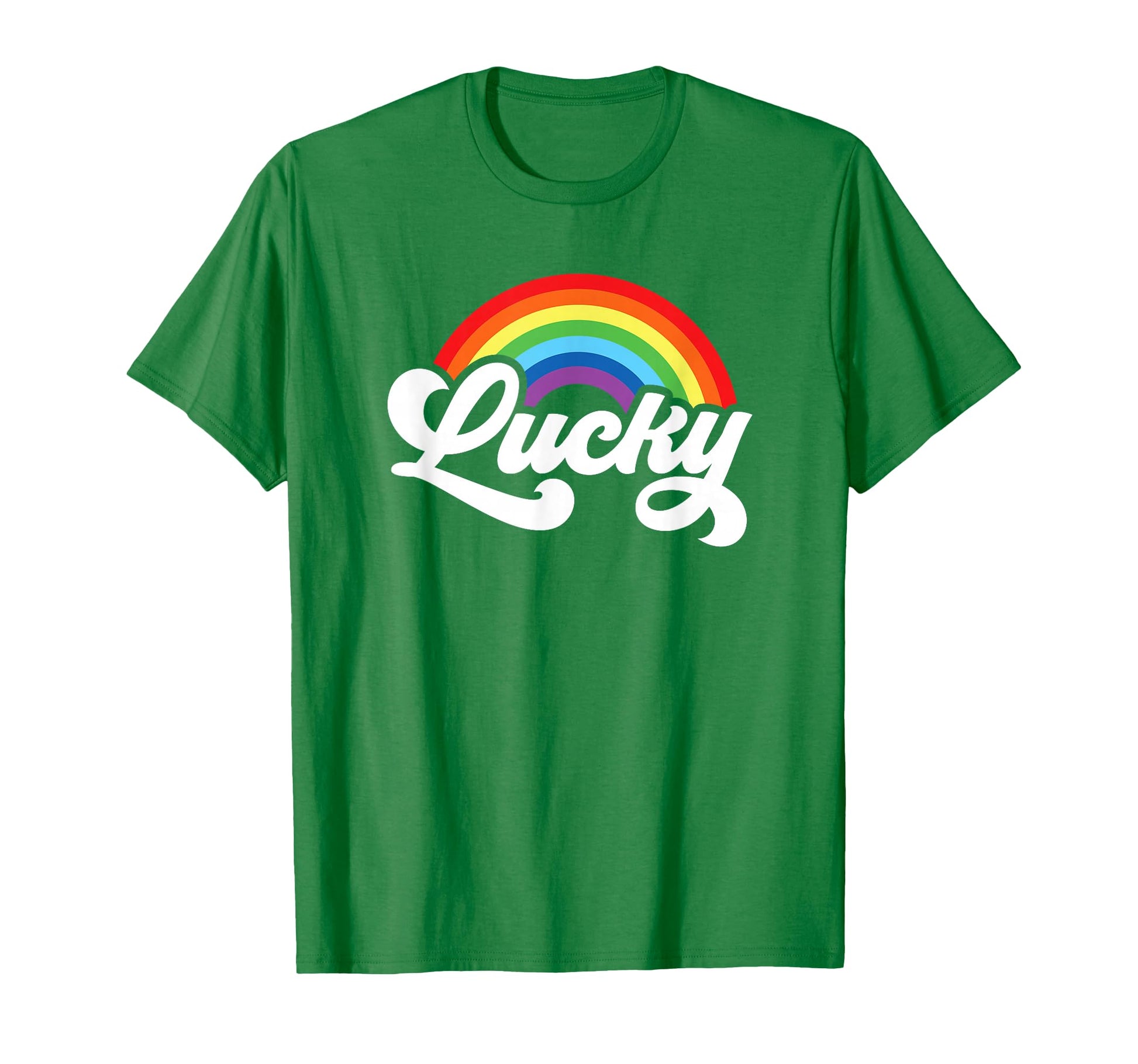 Green St Patricks Day Lucky Rainbow T-Shirt - Casual Everyday Wear Unisex - T-Shirt, Sweatshirt, Hoodie