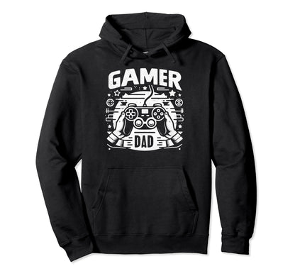 Gamer Dad Game Controller Gaming Video Hoodie - Graphic Print Men Women - T-Shirt, Sweatshirt, Hoodie