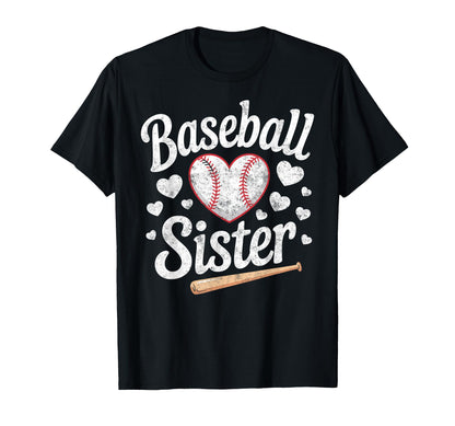 Baseball Sister Player Fan Baseball Ball T-Shirt - Graphic Print Unisex - T-Shirt, Sweatshirt, Hoodie