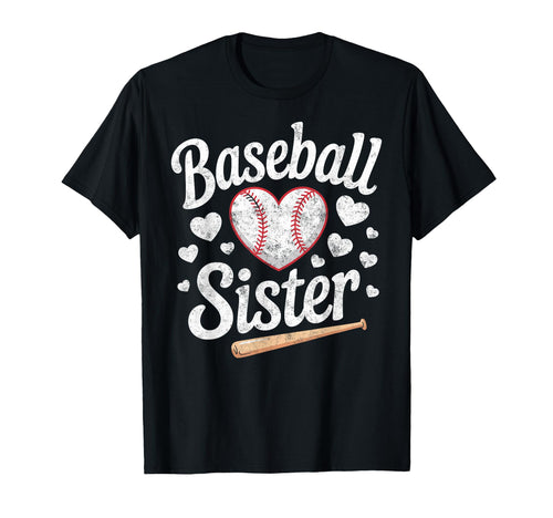 Baseball Sister Player Fan Baseball Ball T-Shirt - Graphic Print Unisex - T-Shirt, Sweatshirt, Hoodie