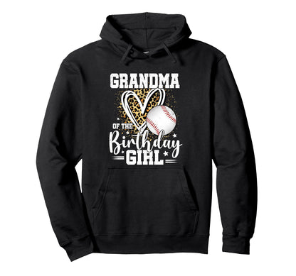 Grandma Birthday Baseball Grandma Hoodie - Custom Art Print Men Women - T-Shirt, Sweatshirt, Hoodie
