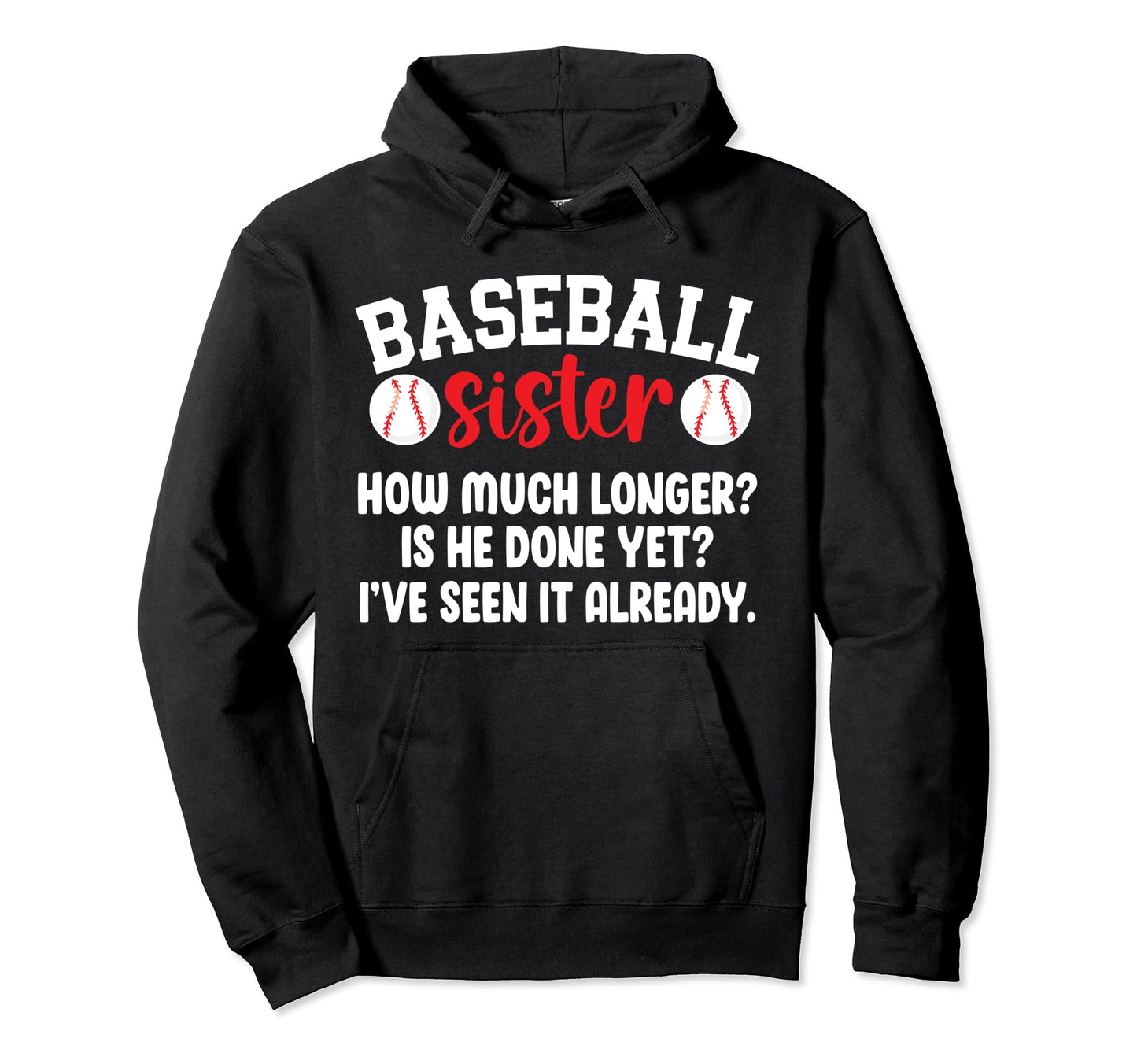 Baseball Sister Baseball Players Hoodie - Minimalist Print for Adults - T-Shirt, Sweatshirt, Hoodie