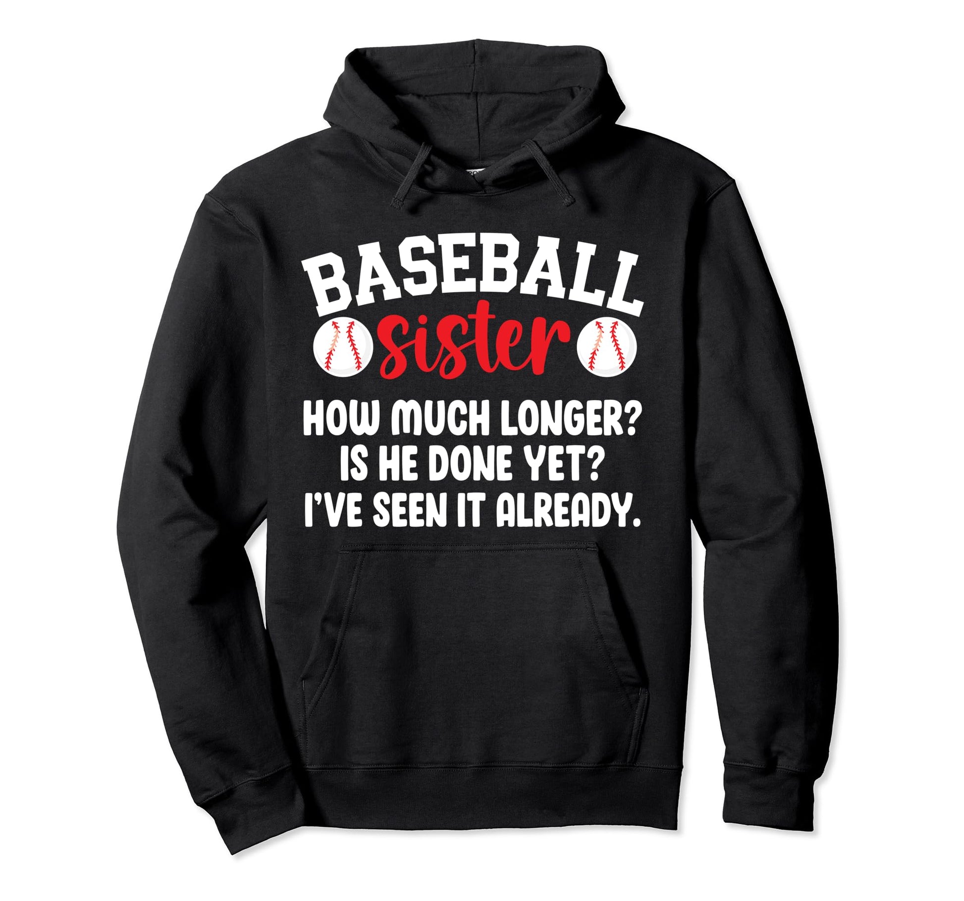 Baseball Sister Baseball Players Hoodie - Minimalist Print for Adults - T-Shirt, Sweatshirt, Hoodie