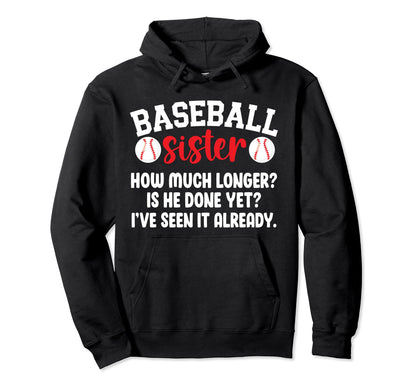 Baseball Sister Baseball Players Hoodie - Minimalist Print for Adults - T-Shirt, Sweatshirt, Hoodie