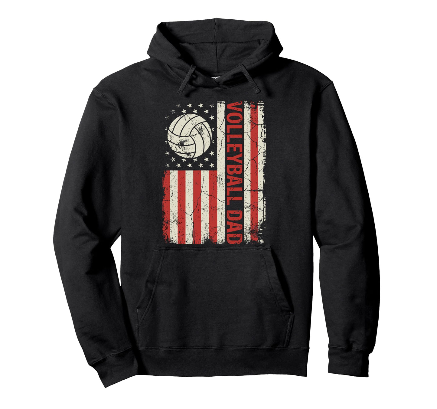 Volleyball Dad American Flag Fathers Day Hoodie - Graphic Print Unisex - T-Shirt, Sweatshirt, Hoodie