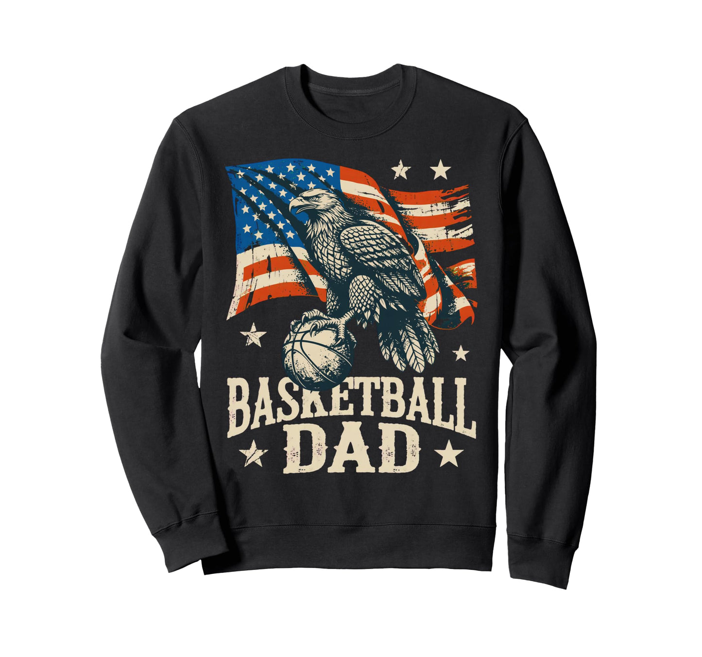 Basketball American Flag Sweatshirt - Minimalist Print for Adults - T-Shirt, Sweatshirt, Hoodie