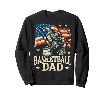 Basketball American Flag Sweatshirt - Minimalist Print for Adults - T-Shirt, Sweatshirt, Hoodie