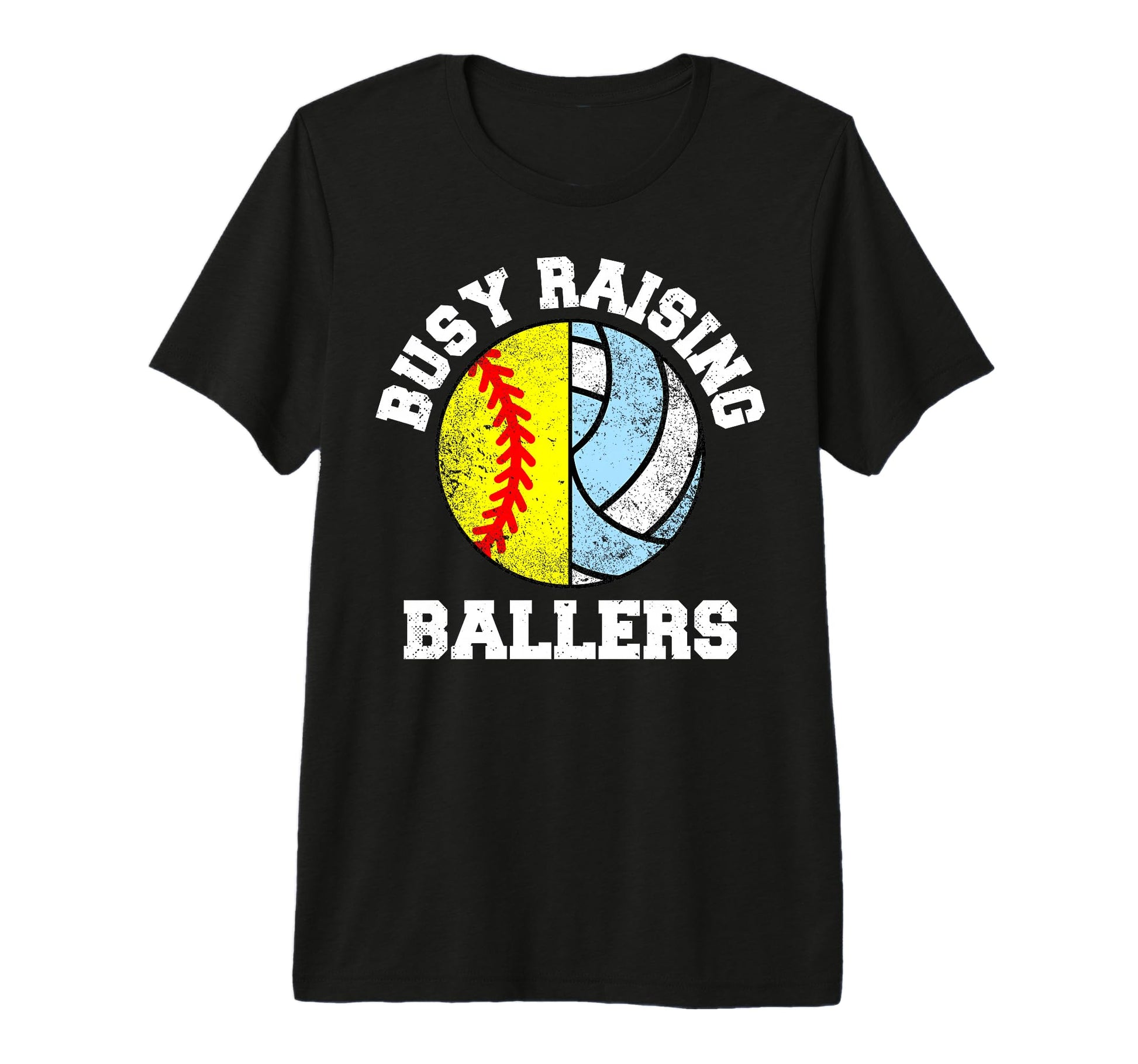 Busy Raising Ballers Funny Softball T-Shirt - Trendy Graphic Unisex - T-Shirt, Sweatshirt, Hoodie