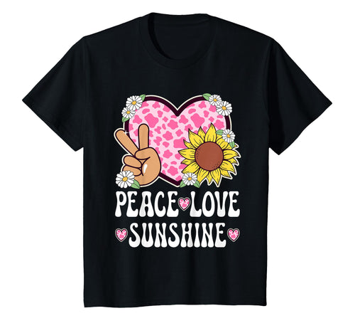 Peace Love Sunshine Sunflower Hippie T-Shirt - Graphic Print Men Women - T-Shirt, Sweatshirt, Hoodie