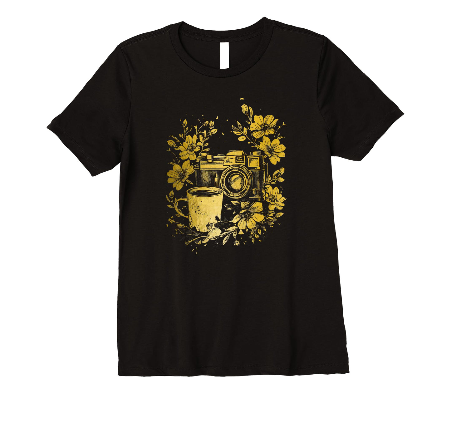 Womens Photographer Coffee Camera T-Shirt - Unique Graphic Men Women - T-Shirt, Sweatshirt, Hoodie
