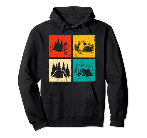 Camping Silhouette Outdoors Hoodie - Casual Everyday Wear Men Women - T-Shirt, Sweatshirt, Hoodie