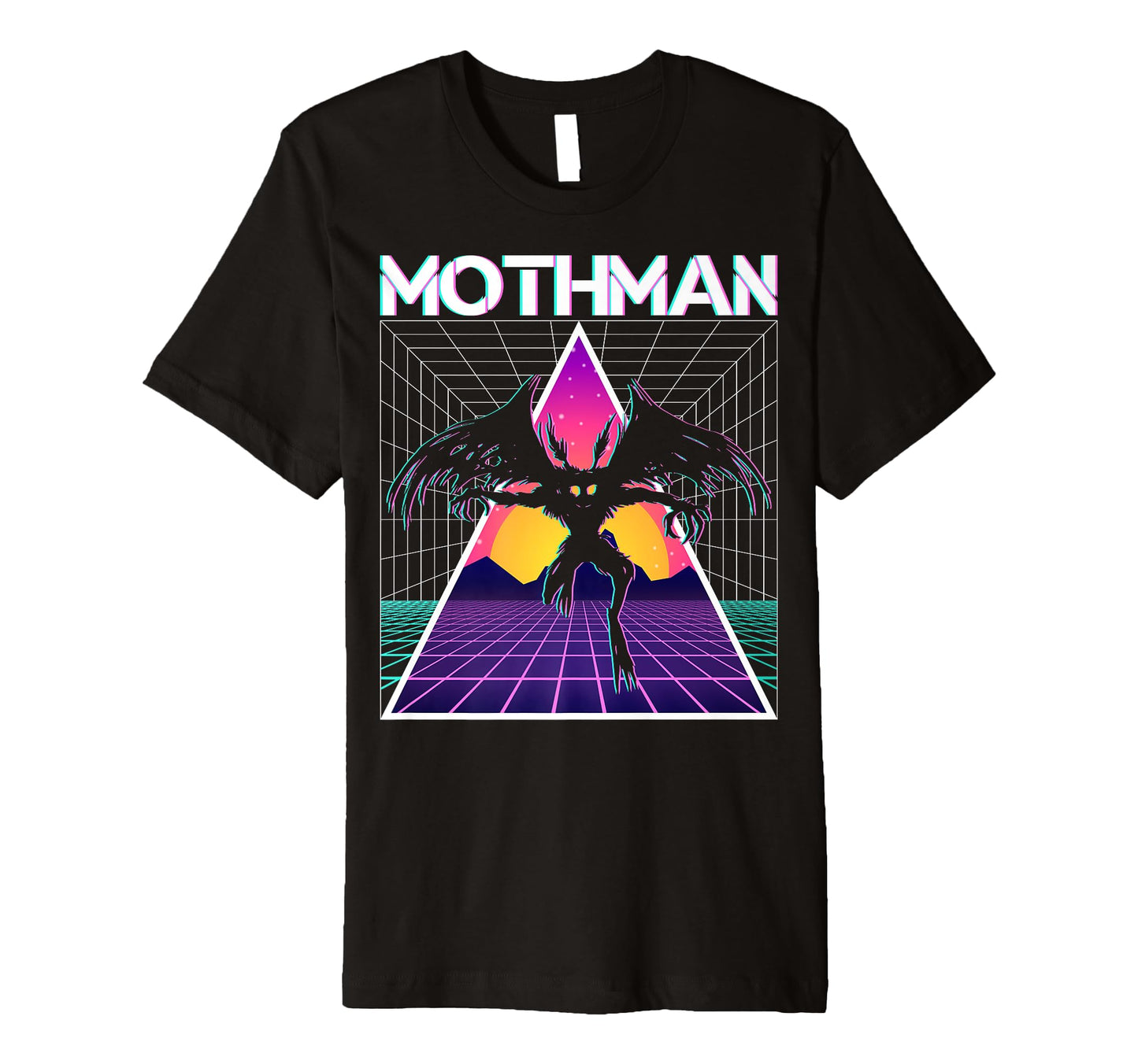 Vaporwave Aesthetic Mothman Cryptozoology T-Shirt - Graphic Print Unisex - T-Shirt, Sweatshirt, Hoodie