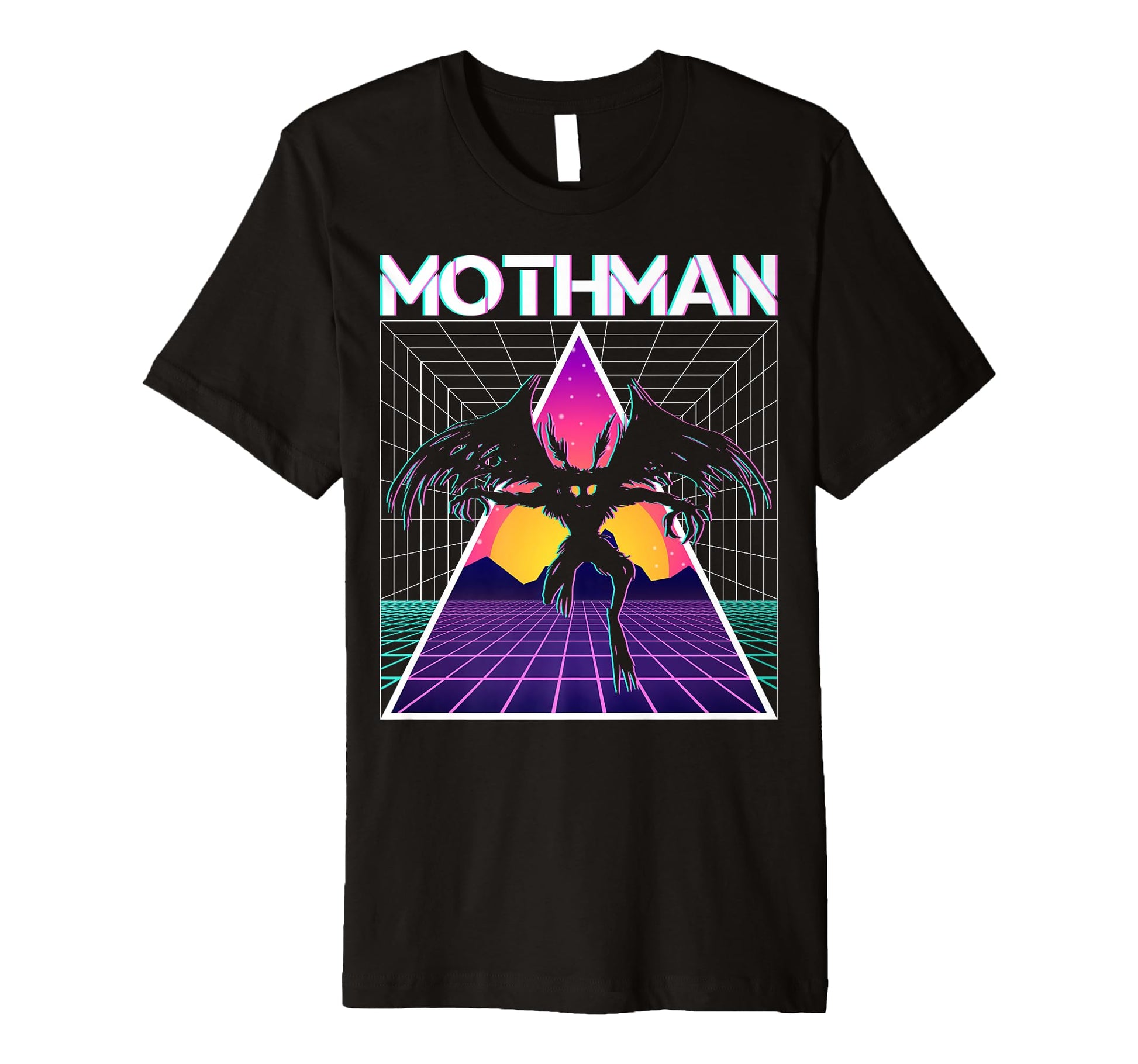 Vaporwave Aesthetic Mothman Cryptozoology T-Shirt - Graphic Print Unisex - T-Shirt, Sweatshirt, Hoodie